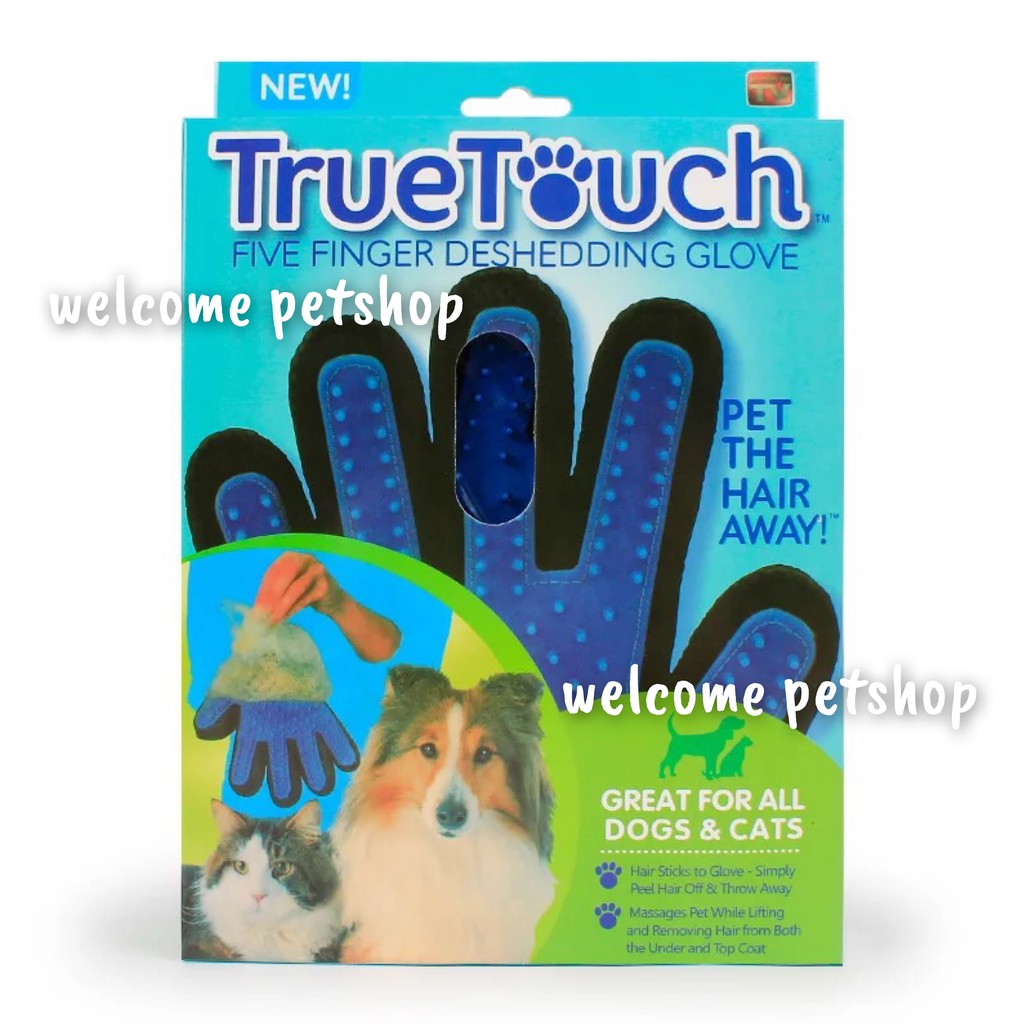 TRUE TOUCH - SARUNG TANGAN SISIR GROOMING PEMIJAT BULU KUCING ANJING