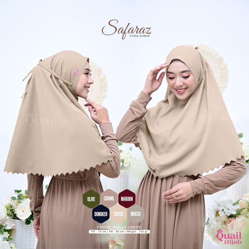 Jilbab Instan Polos Non Pet Tali Belakang Safaraz