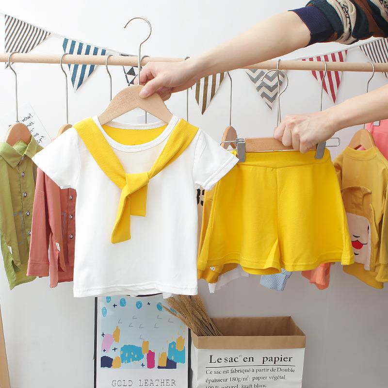 (0-3 Tahun) Setelan Baju Bayi Import SetG1320 Pakaian Anak Perempuan Kaos Kucing Cat