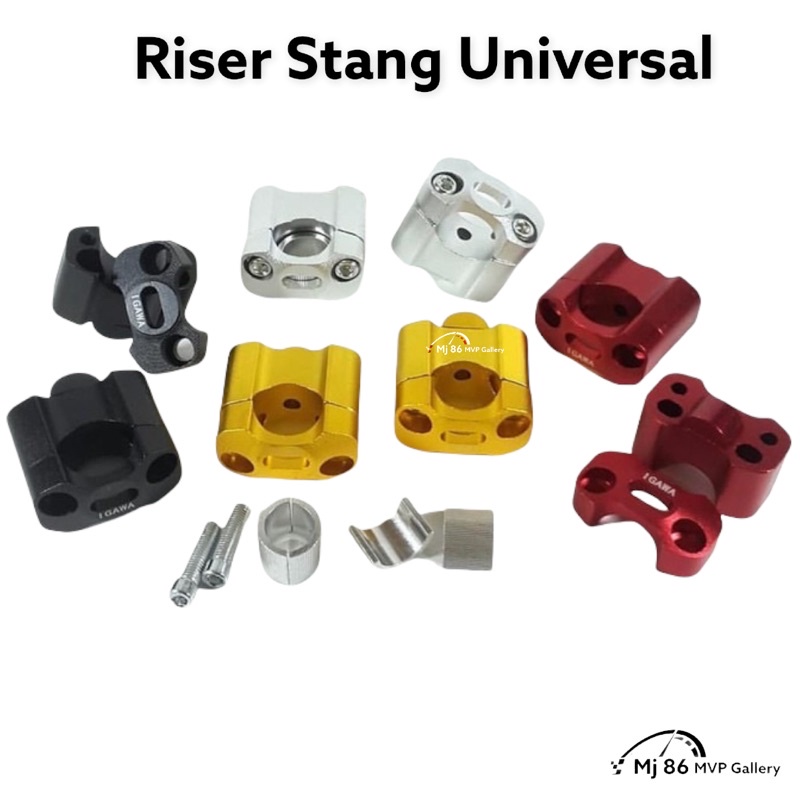 Riser Peninggi Stang Full Cnc Motor Vixion Ninja Rx King Pcx Nmax Megapro Tiger Cb150 Warna Merah Gold Silver Biru Hitam