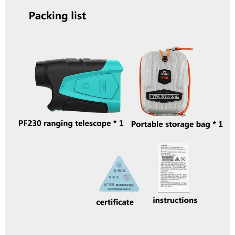 Mileseey PF230 Golf Laser Rangefinders 600M Pengukur Jarak Teleskop  Mini