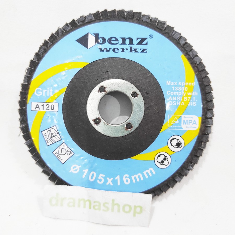 Mata gerinda amplas susun flap disk kikis baja aluminium A120 A 120