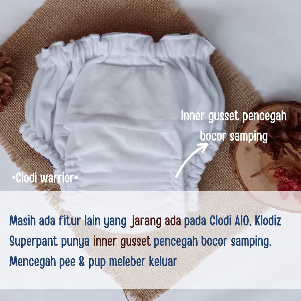 Klodiz Superpants Polos Clodi Model Celana Praktis Insert Bisa Dikeluarkan Cepat Kering Popok Kain Cuci Ulang SNI