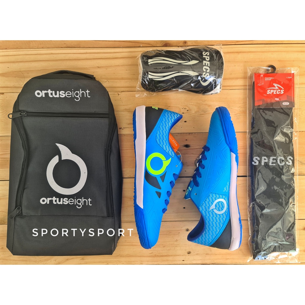 HARGA PROMO !! PAKET KOMPLIT Sepatu Futsal Ortush Ortuseight11 ravent TERBARU 1 KG MUAT 2 GRADE ORI-F : ORTUS BBS BIRU