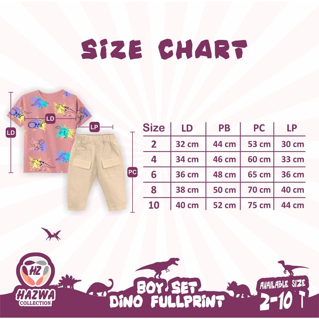 Set Tshirt Dino by Hazwa