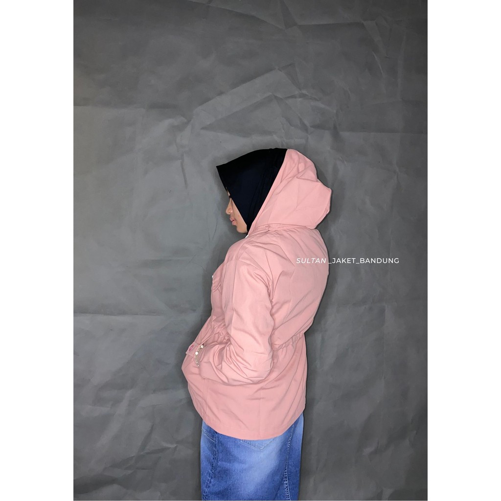 JAKET MERLIN PARKA HOODIE || Jaket Semi Parka cewek