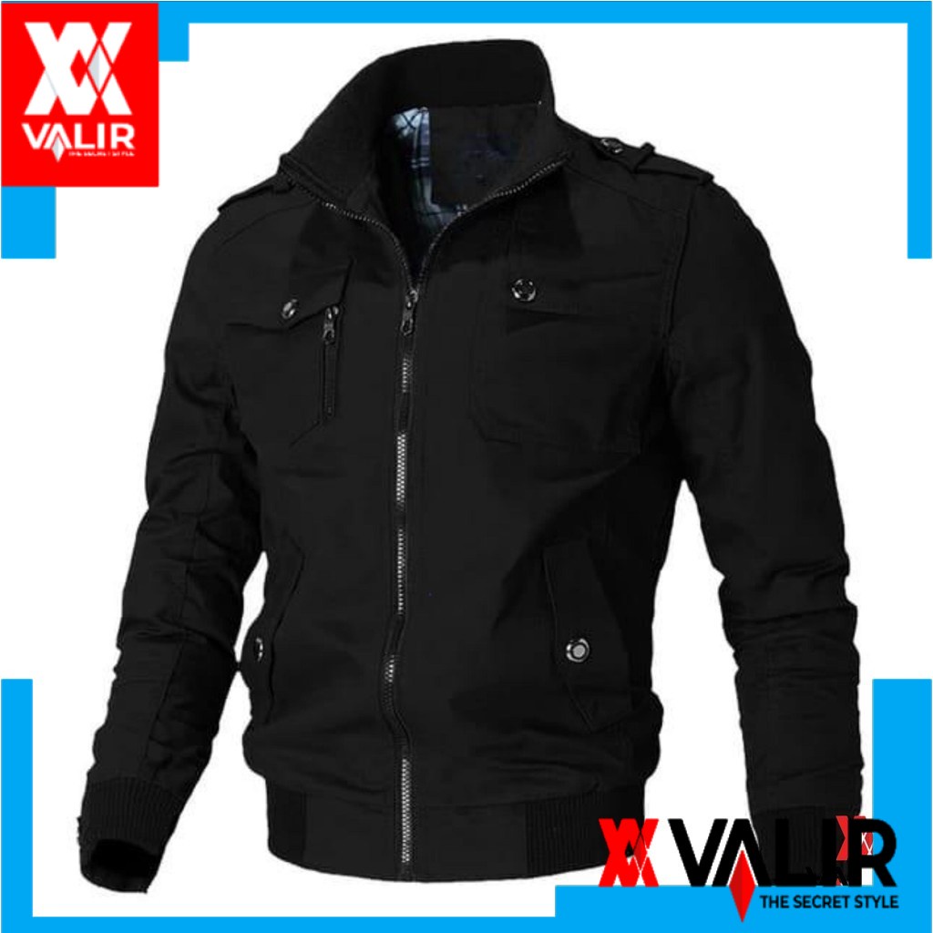 Valir Jaket Pria Ruster Original Brand Hitam Casual 1pcs
