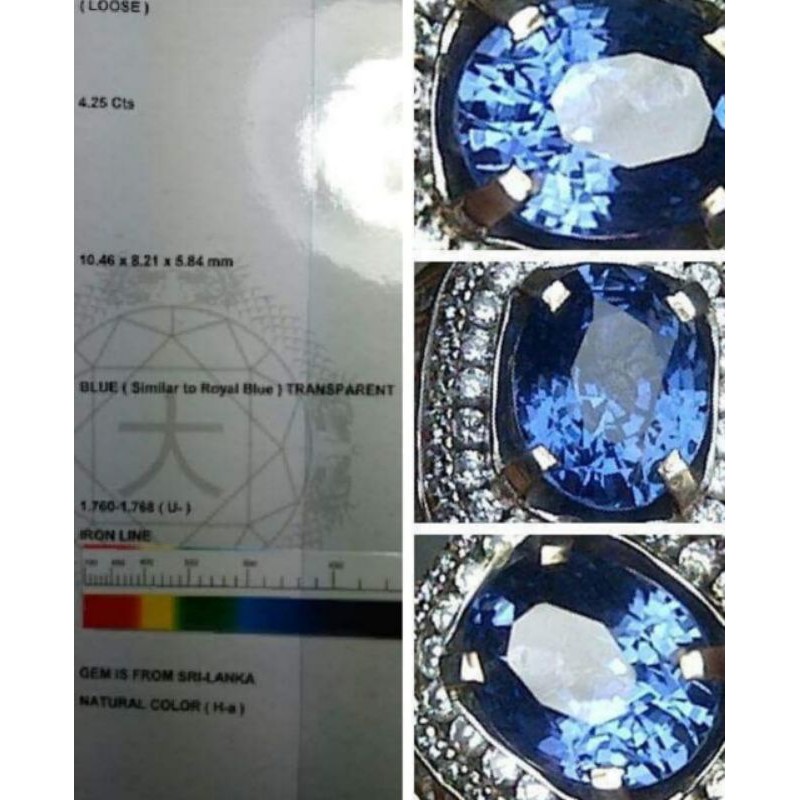 Natural Blue Sapphire Sim To Royal Blue Safir Srilanka