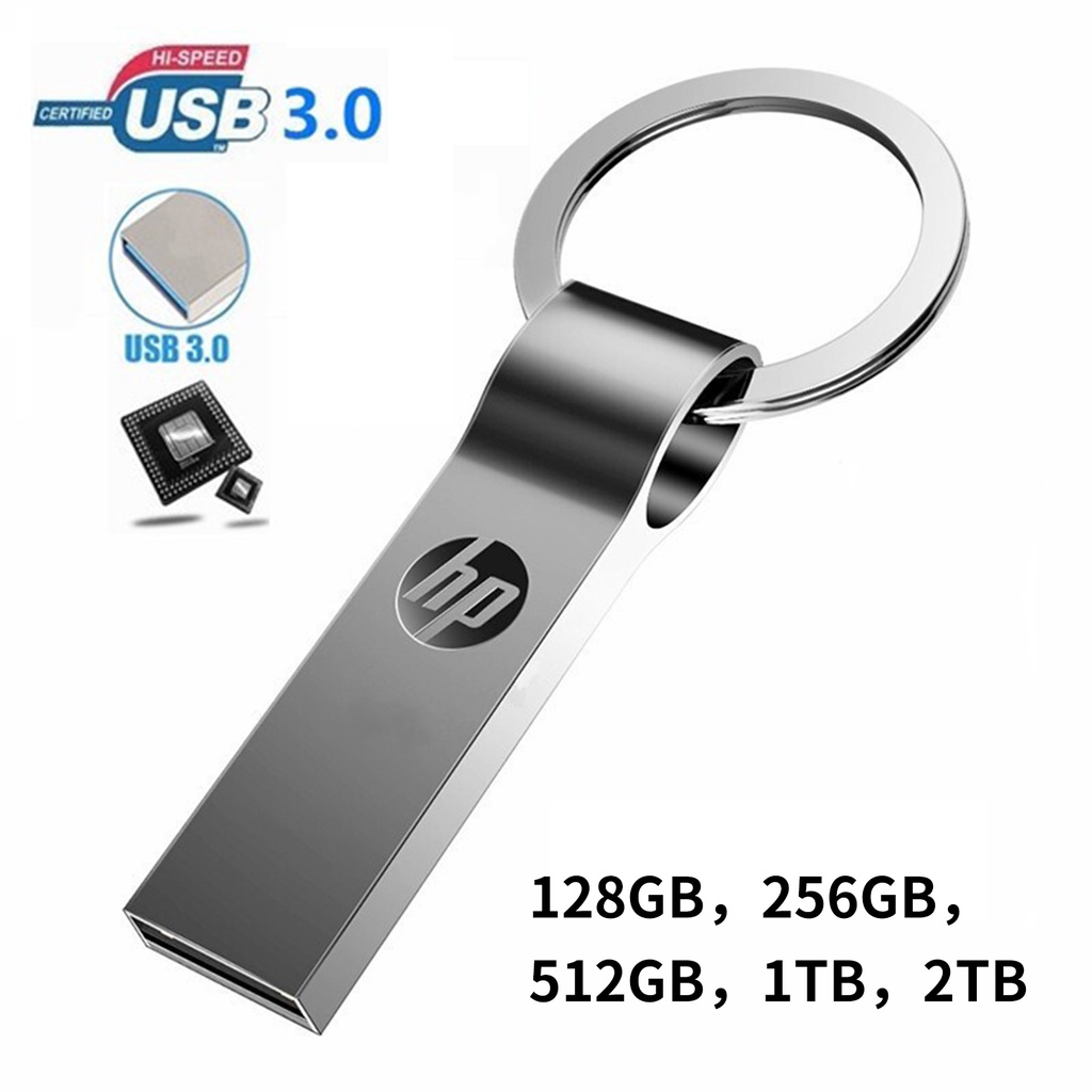 (Huluboy) Flashdisk USB 3.0 Kapasitas 128GB / 256GB / 512GB / 1TB / 2TB U Disk Universal Bahan Metal