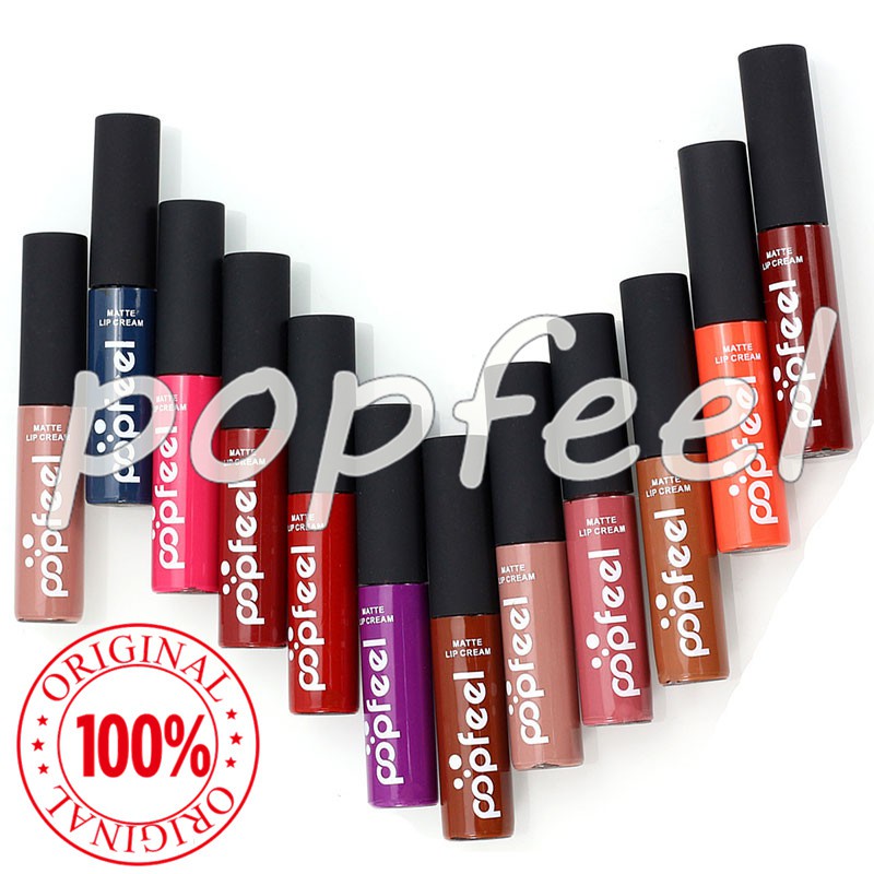 Bayar Di Tempatpopfeel12pcs Set Matte Lip Gloss Tahan Lama Waterproof Lipstik Kosmetik Makeup