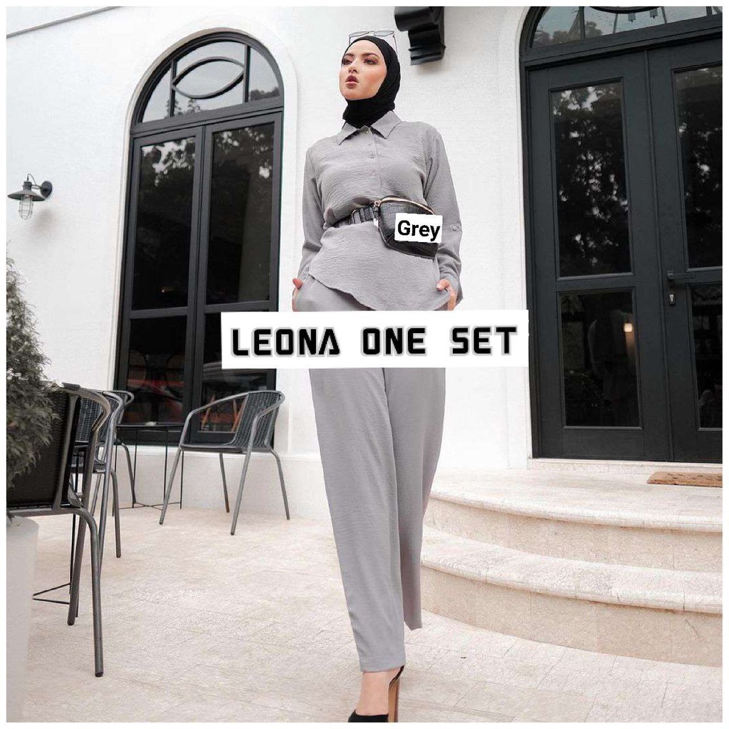 One Set Wanita Import Crinkle Airflow Premium Setelan Wanita Celana Lengan Panjang Baju Wanita Kekinian LD 112 cm