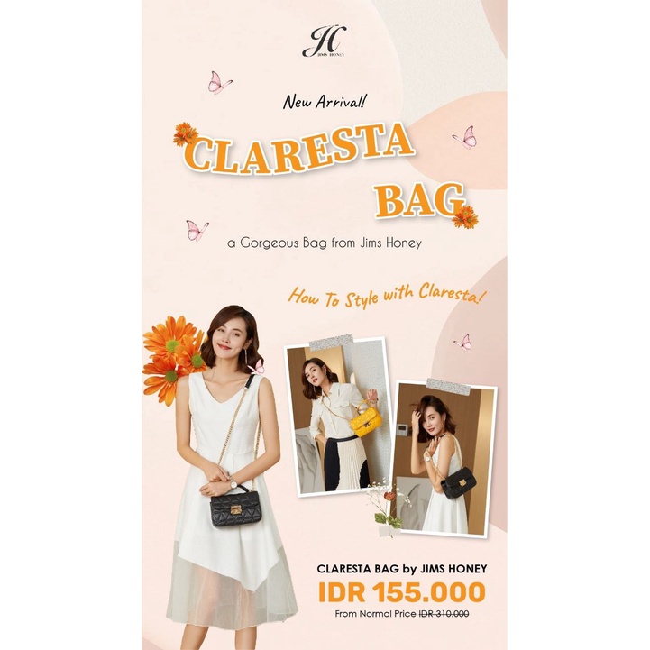 TAS JIMS HONEY CLARESTA BAG BY JIMS HONEY / TAS JIMSHONEY ORI TERBARU 2022 PROMO / TAS JIM HONEY TER