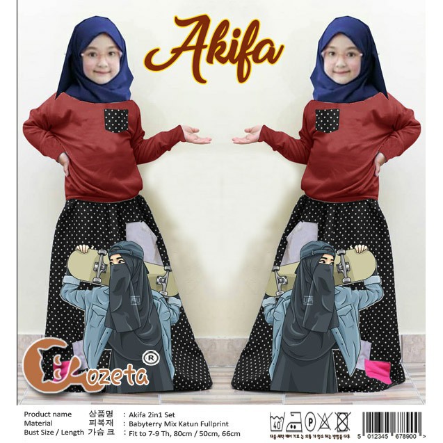 016 Stelan AKIFA Gamis Kid Baju Anak Stelan Modern Bagus  Baru Murah Grosir Tanah Abang