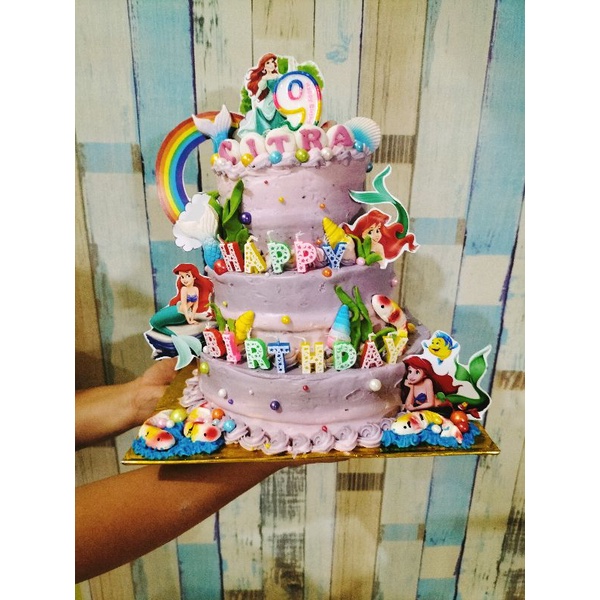 

kue ultah 3tingkat tema mermaid