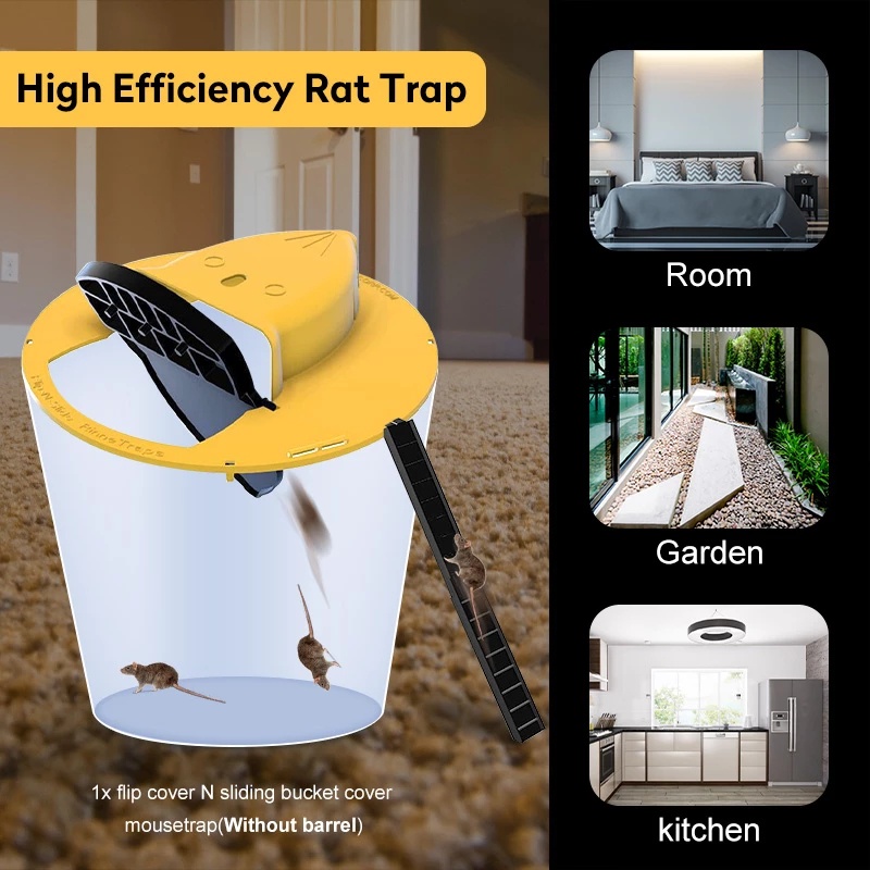 Mouse Trap Original Rat Jebakan Perangkap Tikus / Flip Slide Bucket Lid Rat Mouse trap Ember Reusable Untuk Outdoor-2