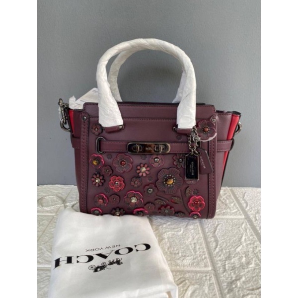Tas coach swagger 21 willow oxblood with tearose asli