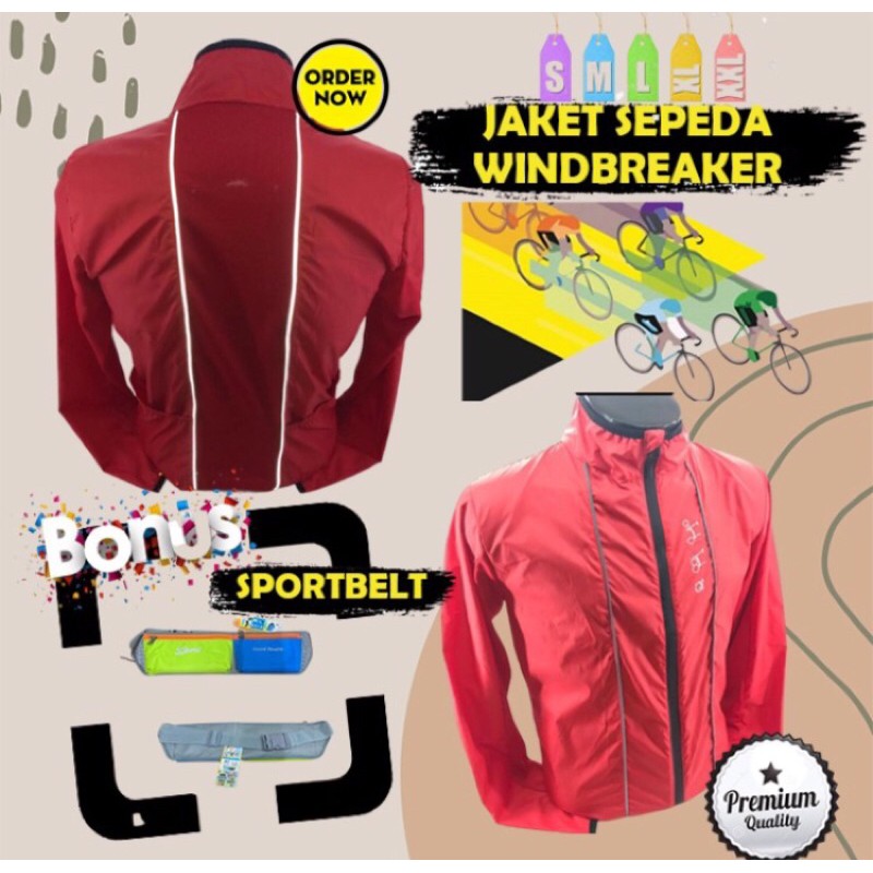 jaket sepeda windbreaker premium unisex