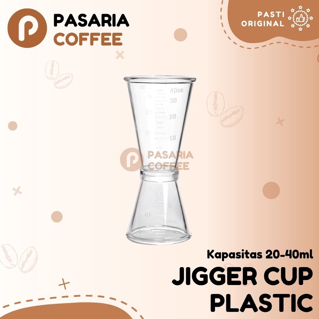 JIGGER MEASURE CUP PLASTIK 20ml/40ml/Gelas Takar/Penakar Sirup/Minuman