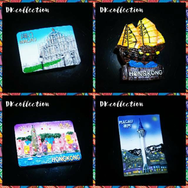 Tempelan kulkas hongkong besi magnet macau hongkong souvenir hongkong magnet kulkas hongkong macau