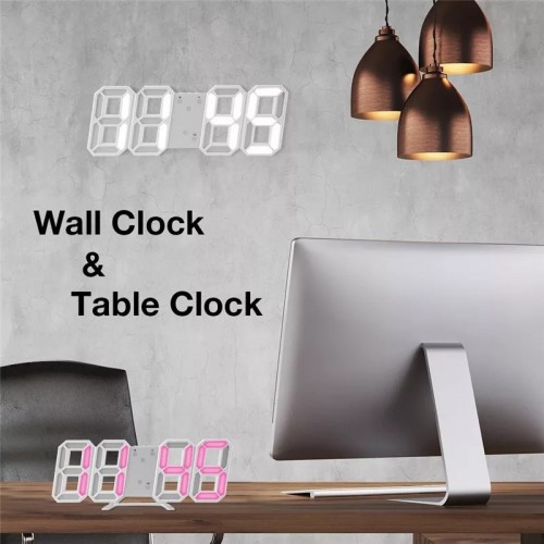 JD-01 SOHA Jam 3D Digital Dinding Meja Tembok Lampu LED Light clock Wall Dekorasi Minimalis/jam meja digital