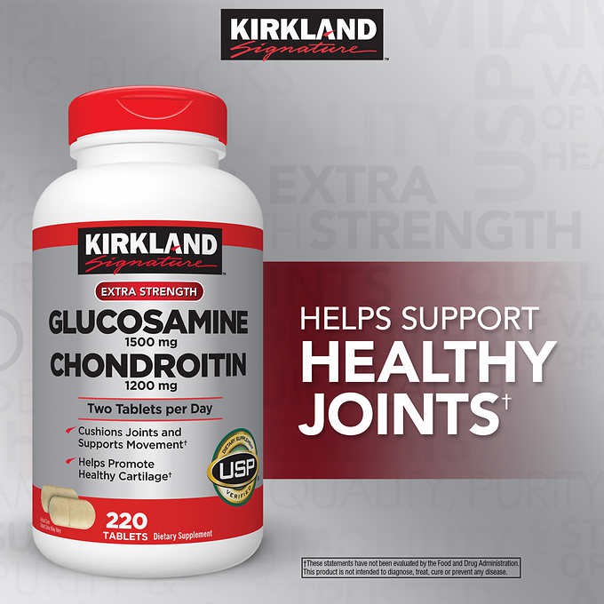 Kirkland Signature Glucosamine & Chondroitin (220 Tablets) | Shopee ...