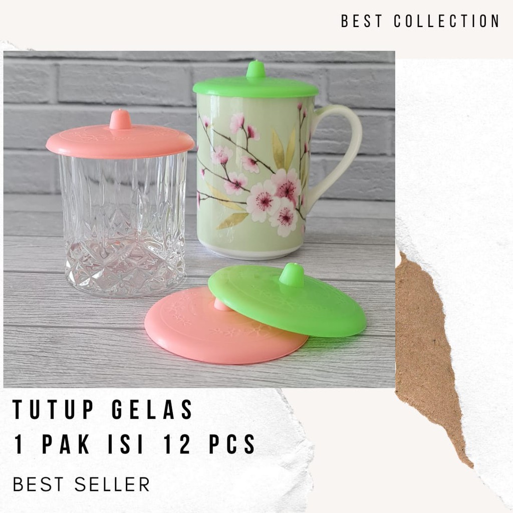 Tutup Gelas Plastik Isi 12 Pcs / Cover Cangkir Minum