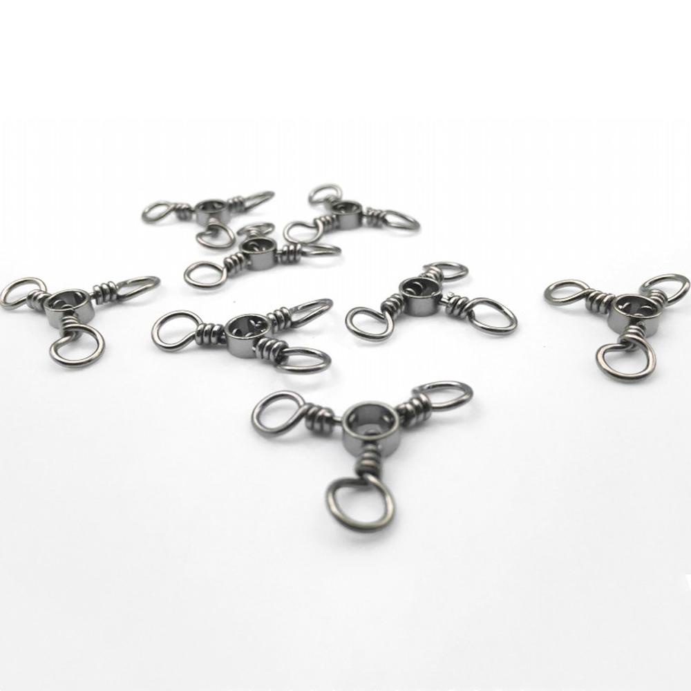 Quinton Alat Pancing Putar Tiga Arah 25PCS /Pack Swivel Hook Black Nickle Untuk Konektor Memancing Ikan Gurame 3arah