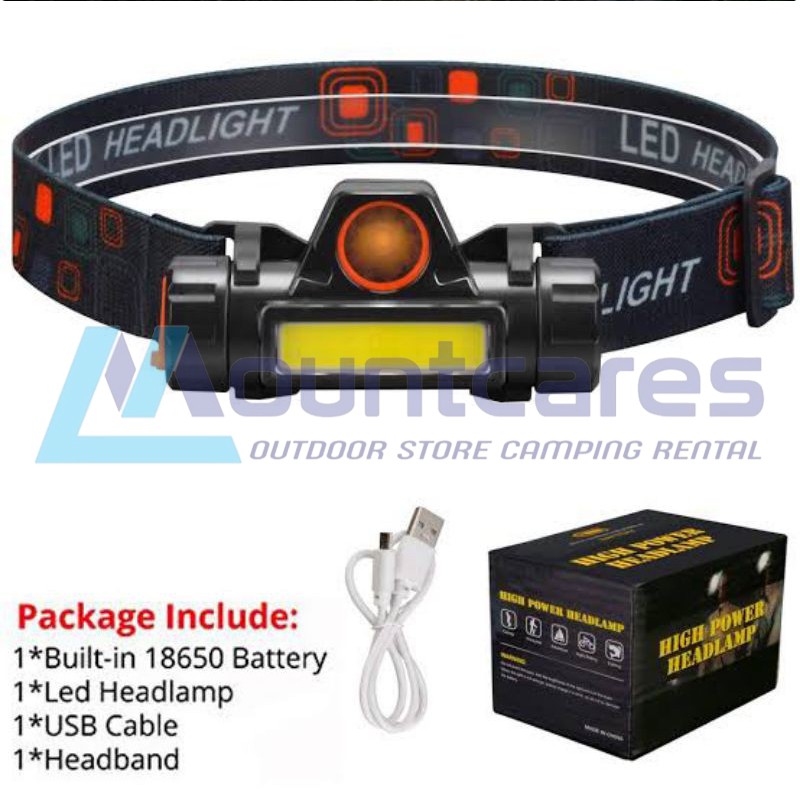 Headlamp Waterproof High Power COB Recharge Senter Kepala Led COB Super Terang Bermagnet