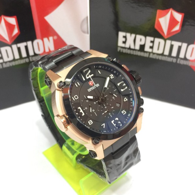 JAM TANGAN PRIA EXPEDITION 6605 BLACK GOLD