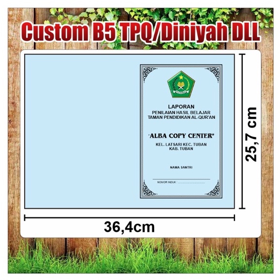 

Buku Raport Custom Ukuran B5 (18,2x25,7 CM) TK/TPA/TPQ/Diniyah/SD/SMP