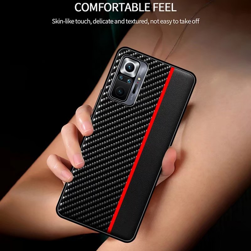 Case Xiaomi Redmi Note 10S Note 10 Leather case Carbon Fiber ORI