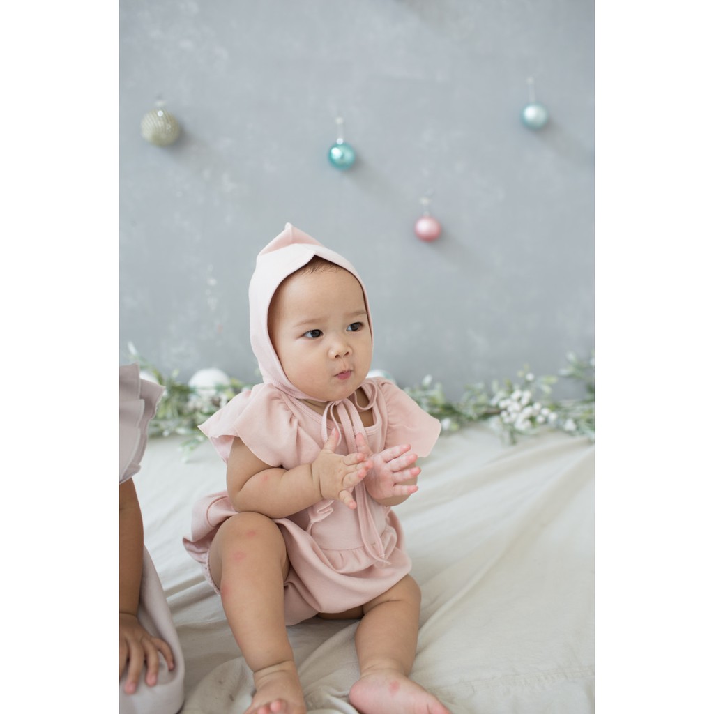 Cotton Cub Ruffle Romper Setelan Anak Bayi Lucu Jumpsuit Sleepsuit Sleeveless Tanpa Lengan Kancing