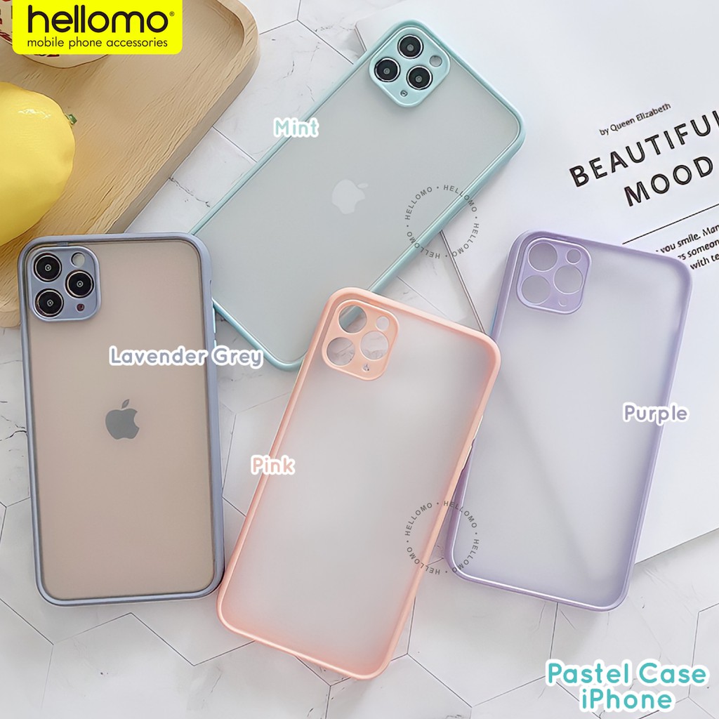 Lens Cover Case iPhone (Seri 1) Full Cover Camera Protector Casing Hybrid Matte Pastel Color