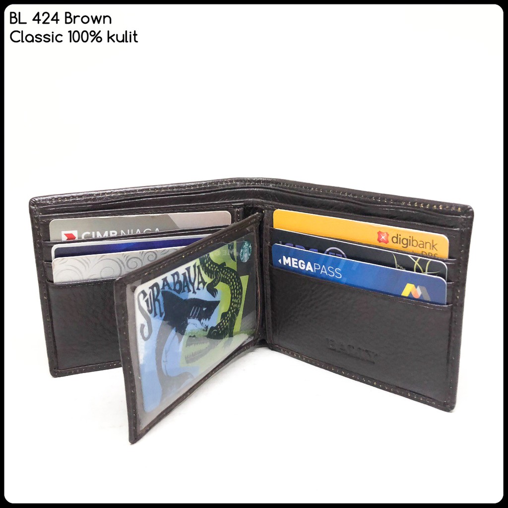 dompet kulit pria B 424 classic premium bahan kulit sapi asli