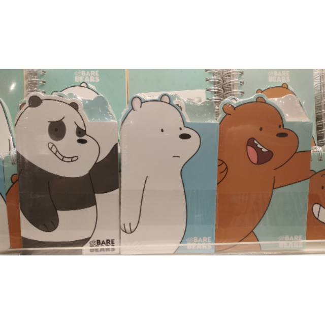 Miniso X We Bare Bears WBB Memo Book 20sheets (1set 3pcs). Buku tulis miniso murah surabaya