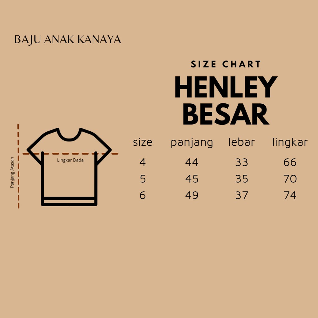 4-6 Tahun KAOS ANAK HENLEY B / KAOS ANAK KANCING