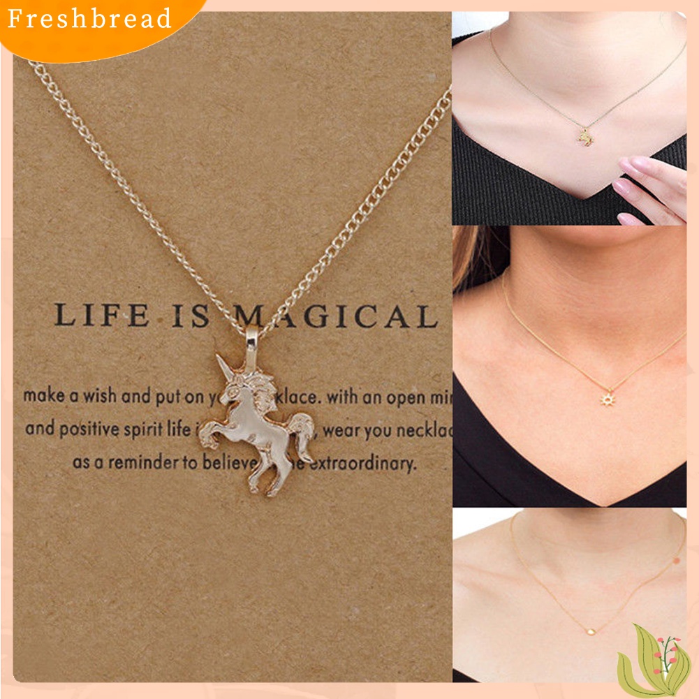 【Fresh】❀Women Unicor-n Necklace Pendant Gold Clavicle Chains Choker Jewelry Gift Party