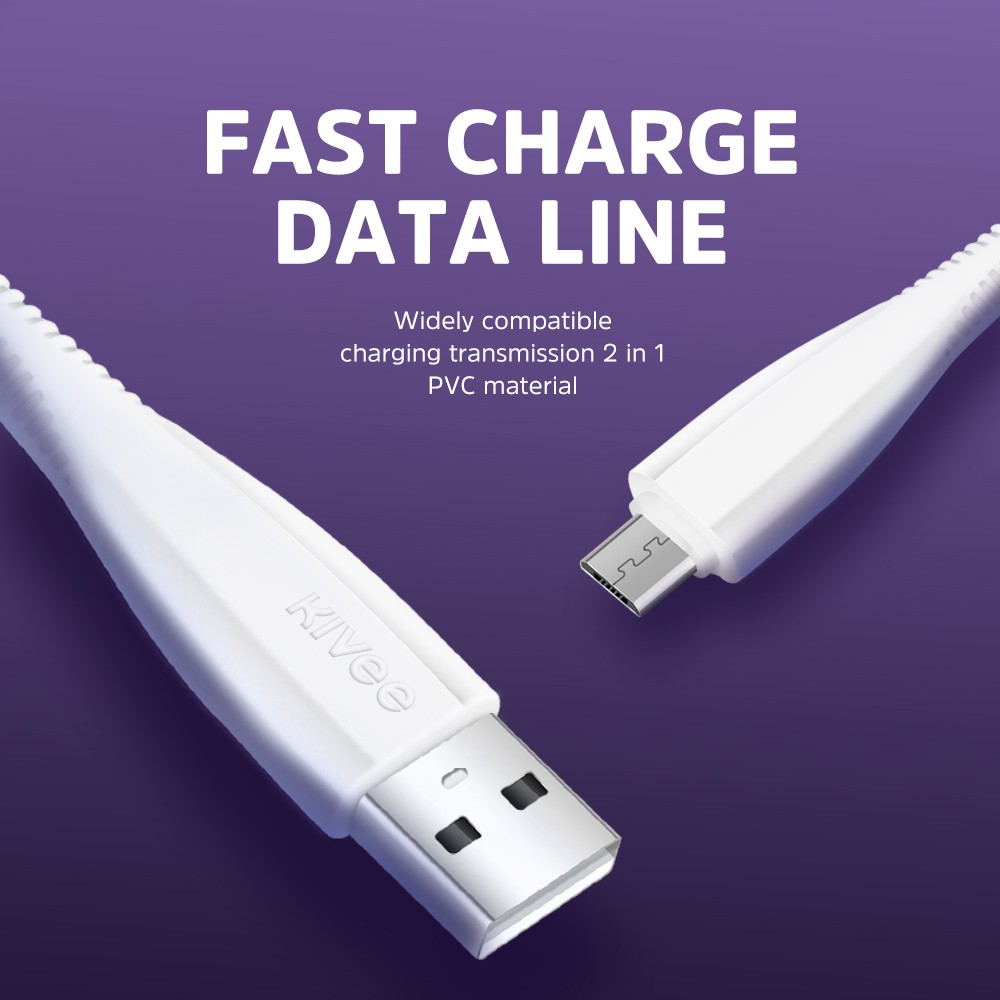 Kivee Kabel Data Fast Charging 2.4A IPHONE Micro USB Type C Android  Xiaomi Oppo Vivo Samsung