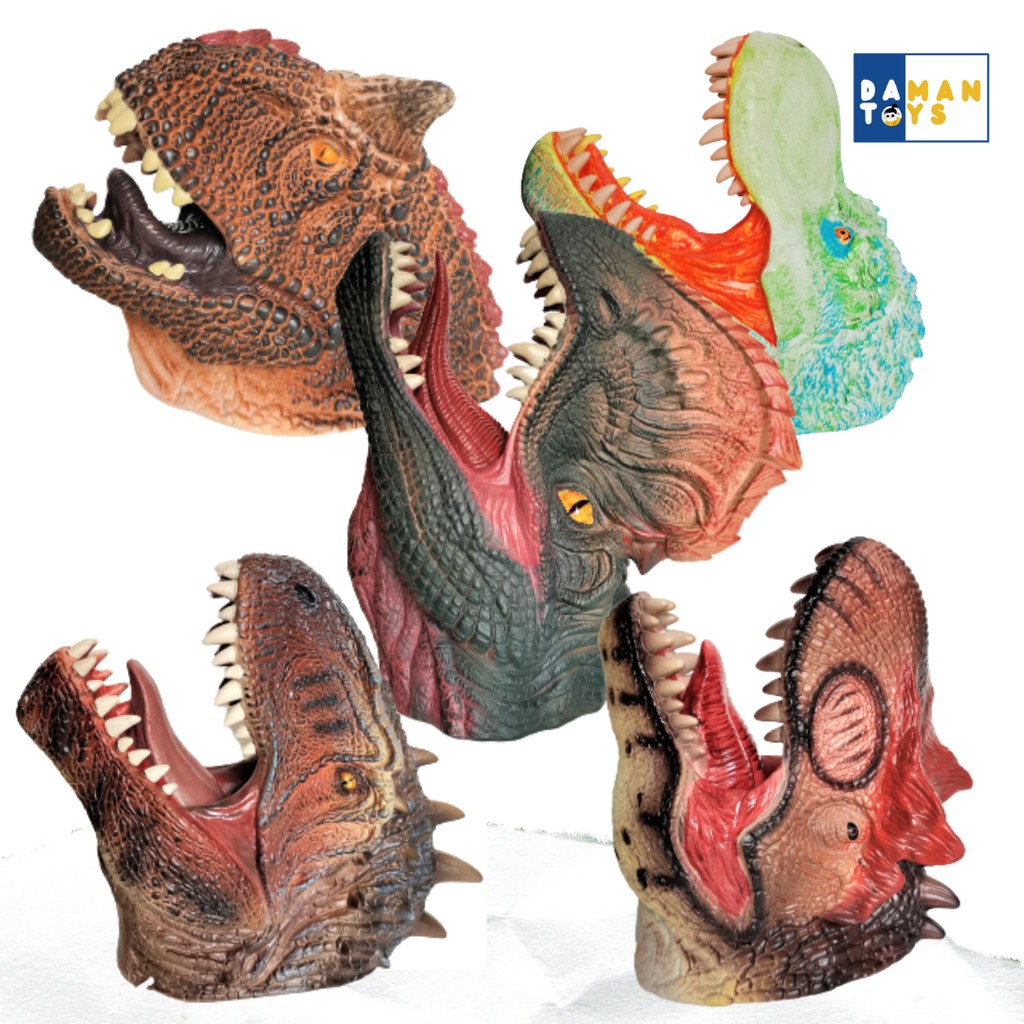 Mainan Boneka Tangan, Hand Puppet Dinosaurus untuk Anak-Anak, Karet Realistis, mainan Dino Bunyi