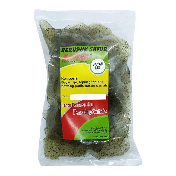 

Bestseller! Nafisa - Kerupuk Sayur Nafisa Mentah Bayam Hijau 100Gr - Camilan Sehat *