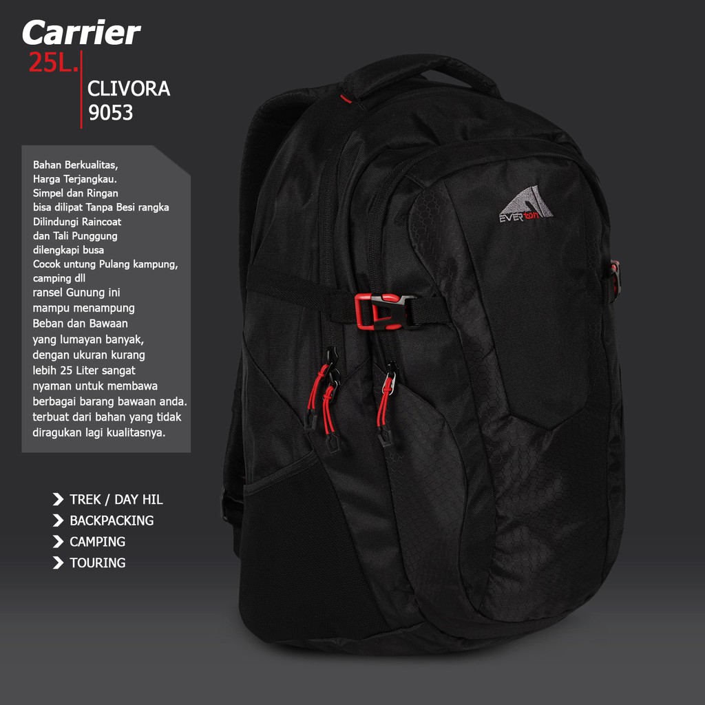 Ransel Everton CLIVORA - 9053 25 Liter Semi Keril / Ransel Pria / Ransel Gunung / Ransel Outdoor Hig