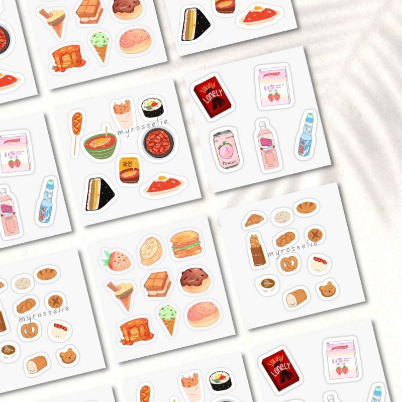 

STIKER AESTHETIC JOURNAL SNACK STIKER ICE CREAM STIKER COOKIES KOREAN FOOD STIKER (vol.1)