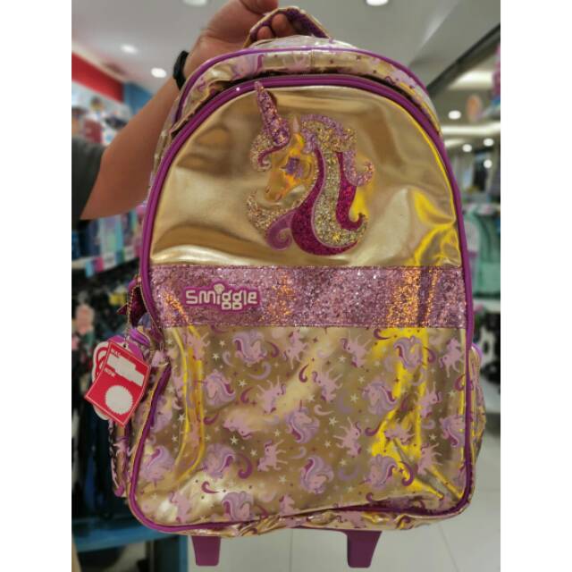 Jual SMIGGLE TROLLEY BACKPACK UNICORN GOLD Shopee Indonesia