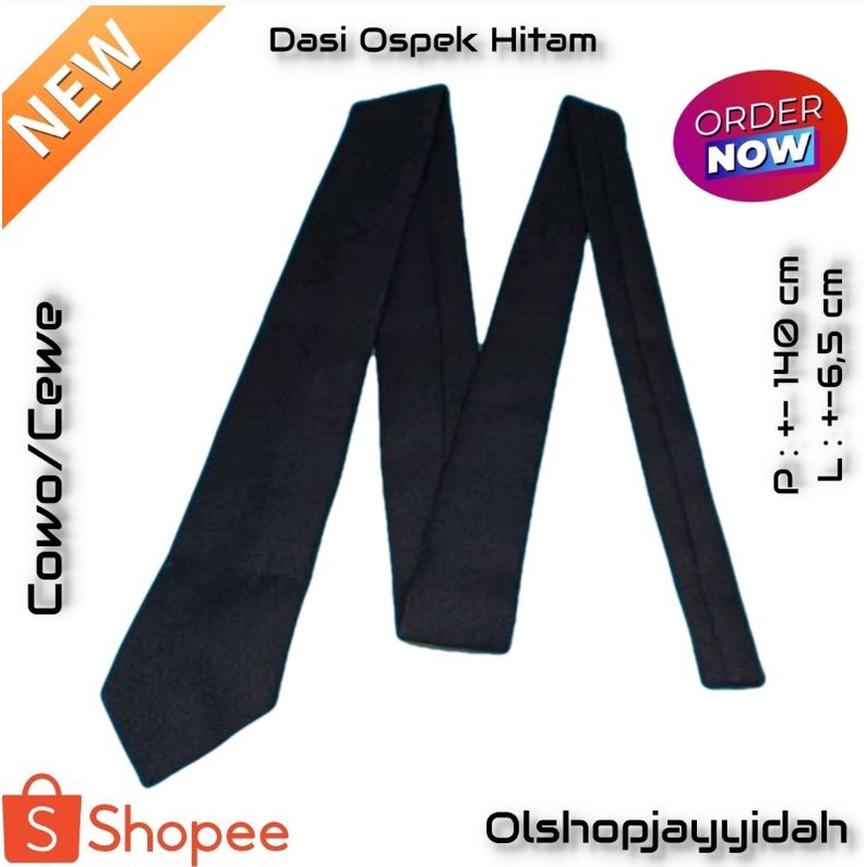 TERMURAH  DASI OSPEK HITAM POLOS PANJANG -+ 140 CM