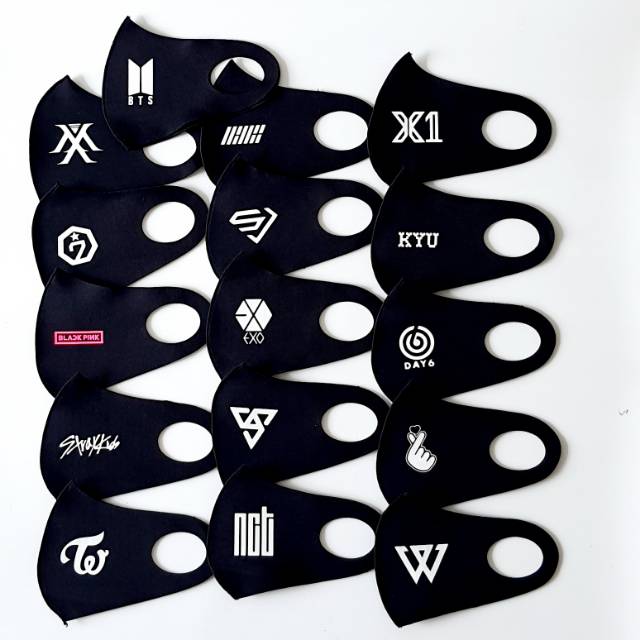 Masker scuba kpop grup masker kain scuba bts suju ikon exo nct twice day6 winner blackpink x1