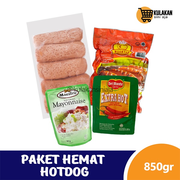 

Paket Hemat Hotdog Dilengkapi dengan Saus Dan Mayonaise