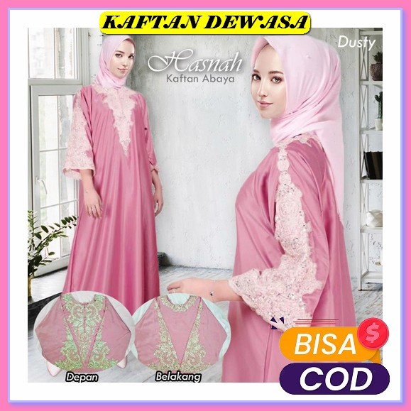 Kaptan Triana Jumbo Baju Gamis Wanita Muslim Terbaru 2022 Model Polos Bordir Kaftan Bahan Ceruty Bab