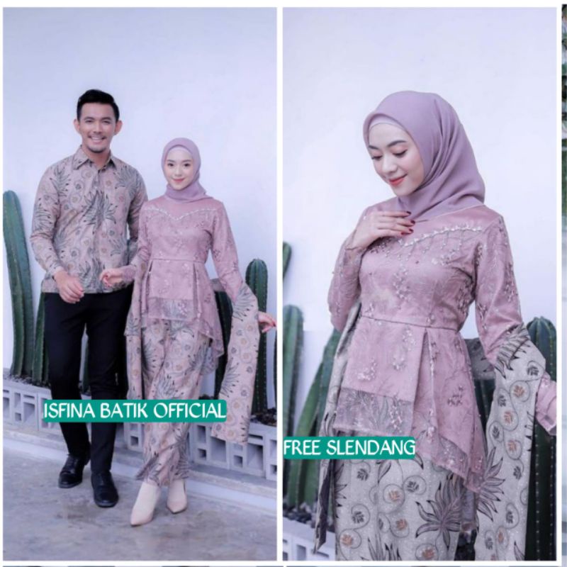 Couple Kebaya Modern Baju Wisuda Tunangan Lamaran Terbaru Baju Batik Brokat Couple kalena