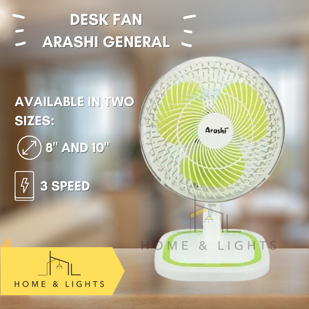 Kipas Angin Duduk Arashi / Desk fan General Arashi AR138 8 Inchi / 10 Inchi