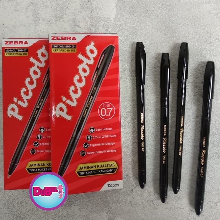 

Pulpen Zebra / Ballpoint Zebra Piccolo Fine 0.7mm / Hitam / 1 Box Isi 12 Pcs